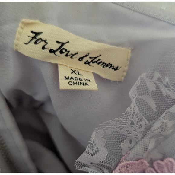 For Love and Lemons Amalie Mini Dress XL Purple Lavender 3D Floral Lace Cutout - Picture 9 of 9